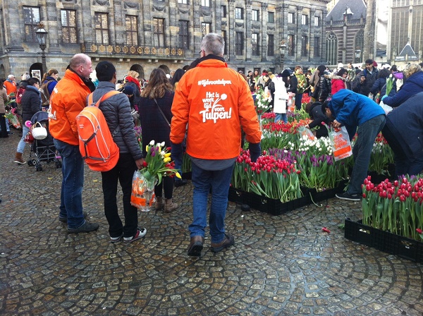 National tulips day in Amsterdam (the Netherlands)